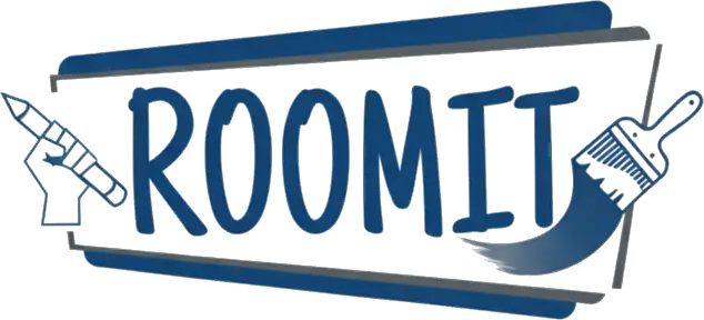 Roomii logo blue brush stroke detail